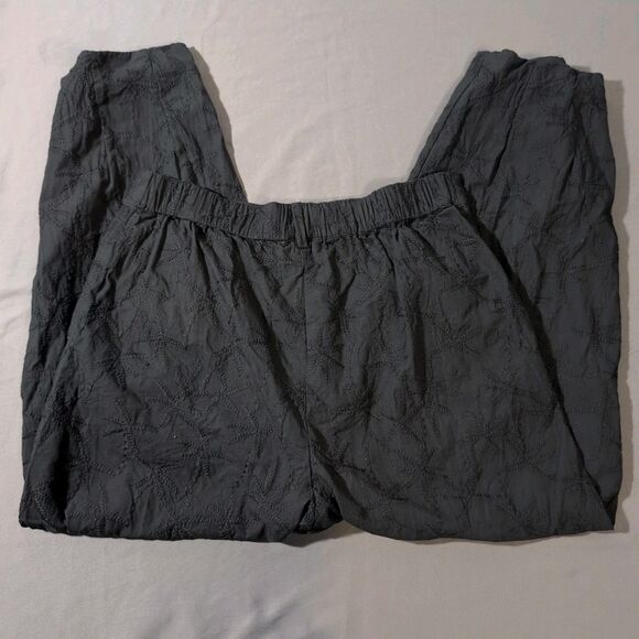 House Of Harlow 1960 Palm Tree Embroidered Trouser Black Pants Women's Sz Large - Picture 10 of 10